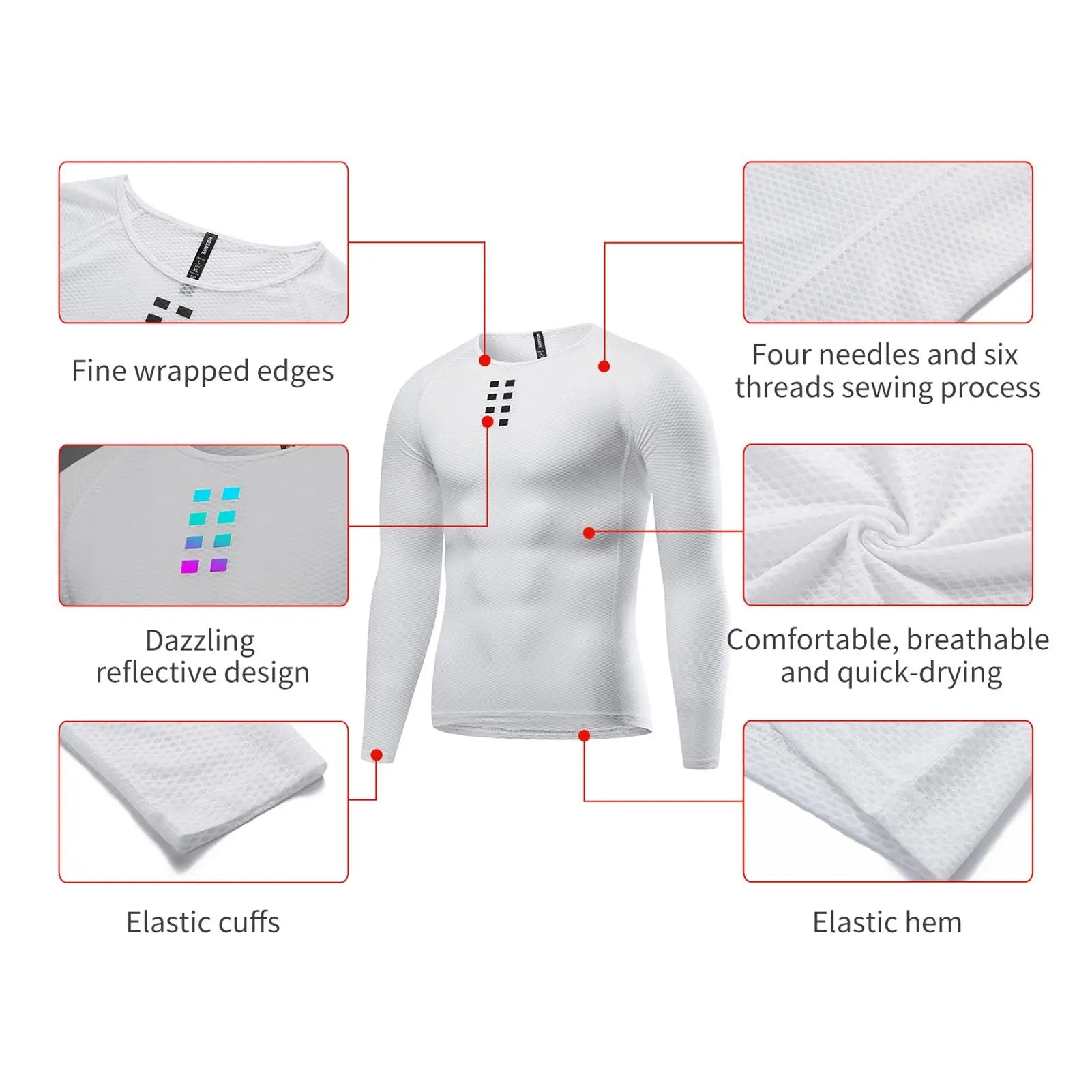 Men's Cycling Base Layer Long Sleeve Cycling Jersey Men Quick Dry Bicycle Undershirt