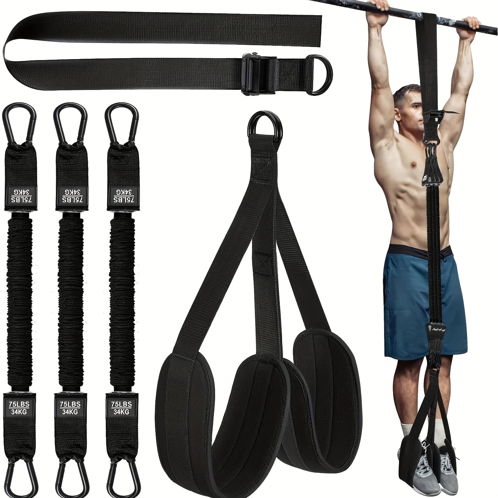 Pull Up Assistance Bands Set Heavy Duty Resistance Strap Pull-ups Assist for Men Women Hanging Training Upper Body Stretching