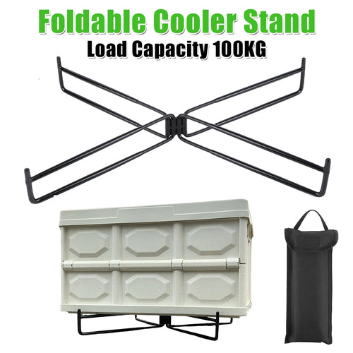 53x7cm Unfolded Cooler Stand 100KG Load Iron Frame Light Weight Foldable Insulated Base for Fishing Camping Outdoor Gear