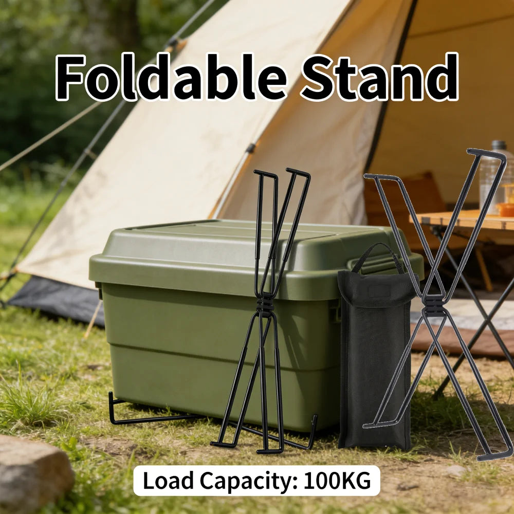53x7cm Unfolded Cooler Stand 100KG Load Iron Frame Light Weight Foldable Insulated Base for Fishing Camping Outdoor Gear