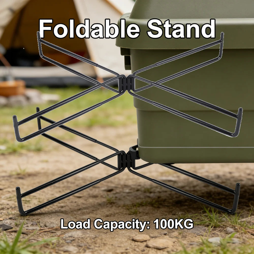53x7cm Unfolded Cooler Stand 100KG Load Iron Frame Light Weight Foldable Insulated Base for Fishing Camping Outdoor Gear