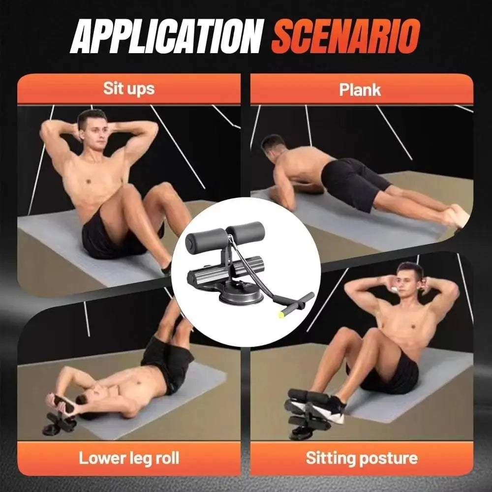 with Resistance Band Sit-up Assistive Bar Ankle Support Enhanced Safety Fitness Situp Equipment Suction Cup Type