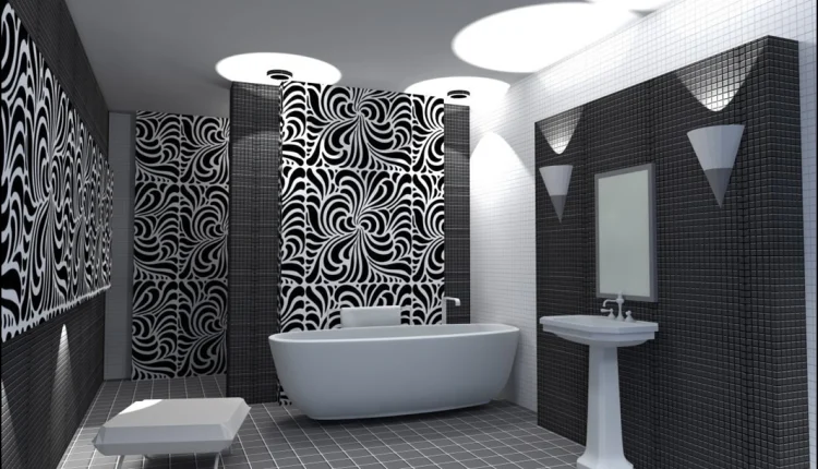 Siyah Beyaz Banyo Modelleri7