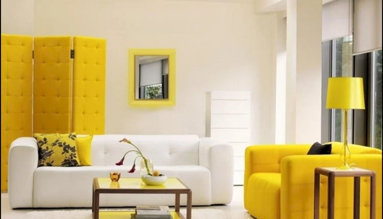 Sarı Oturma Odası Dekorasyonu